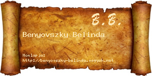 Benyovszky Belinda névjegykártya